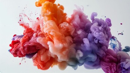 Poster - Multi-colored smoke spreads in clouds in motion. Stylish and universal abstract background
