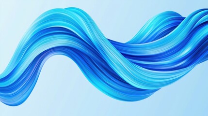 Aufkleber - A flowing, wavy pattern in shades of blue, on a light background, evoking a sense of calm and fluidity.