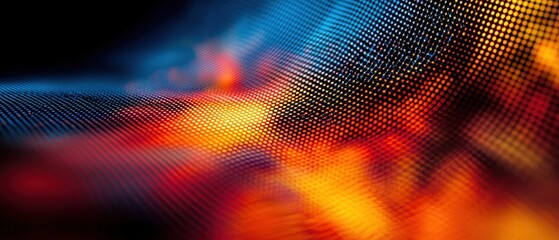 Aufkleber - A vibrant display of abstract colors and patterns, blending shades of blue and orange in a dynamic, textured design.