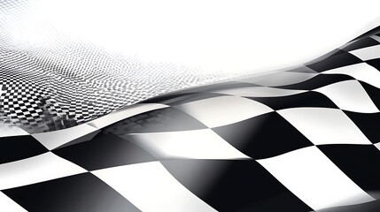 Aufkleber - Wavy checkered flag with a white background.