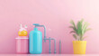 © pkproject - Water Conservation Symbols and Sustainable Rainwater Harvesting System 3D