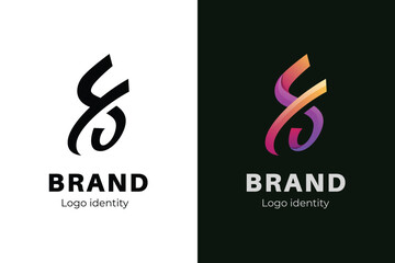 Aufkleber - Colorful Letter S, FS Modern logo icon design with black version
