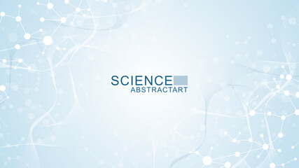 Canvas Print - structure molecule and communication. dna, atom, neurons. scientific concept for your design. connec