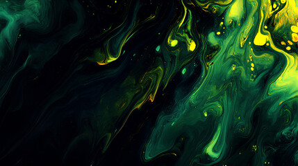 Poster - Abstract background with a dark green and yellow color