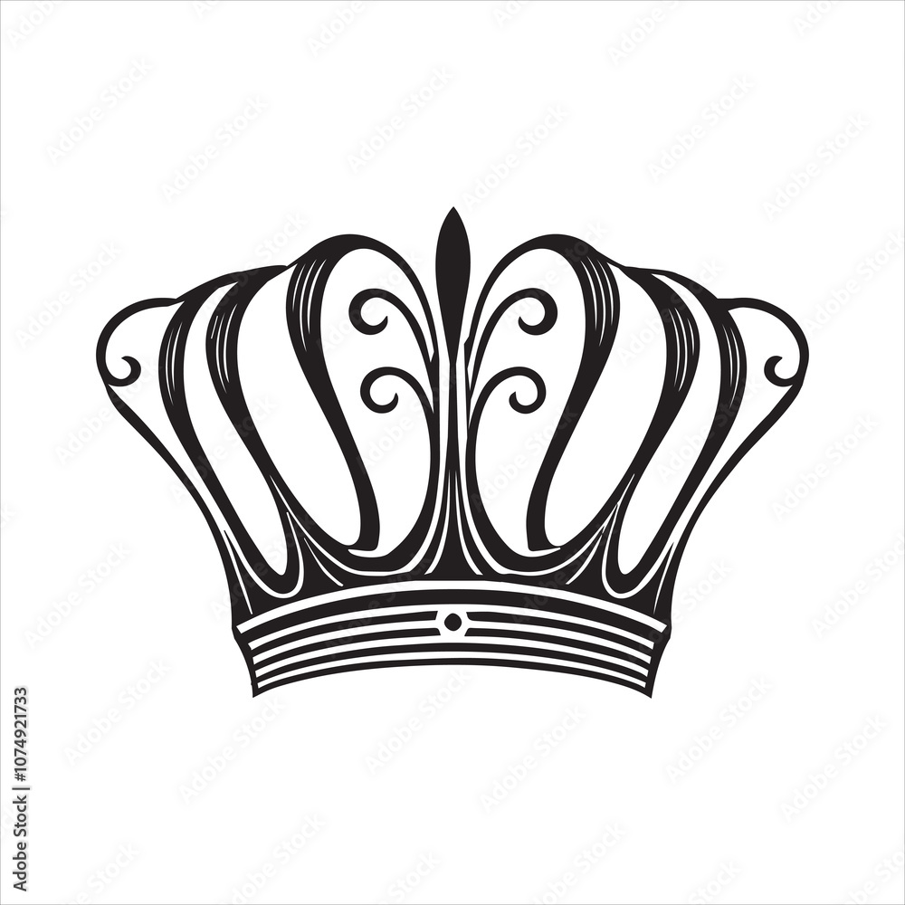 King Crown silhouette Clipart Design - Royal Crown illustration vector ...