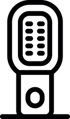 Poster - Studio condenser microphone with digital display featuring a simple, minimalist design, ideal for podcasting, recording, or broadcasting