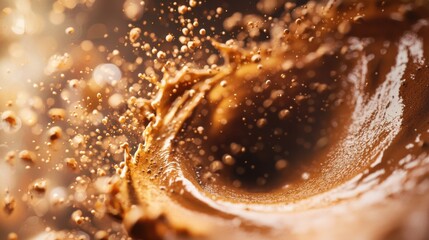 Poster - Rich Liquid Splash with Vibrant Brown Tones