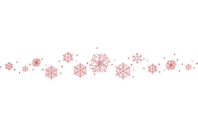 Canvas Print - Snowflakes border,red   Christmas banner