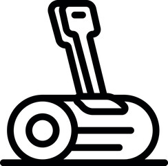 Poster - Personal electric transport balancing on two wheels, modern gyro scooter with handle provides convenient and eco friendly urban mobility