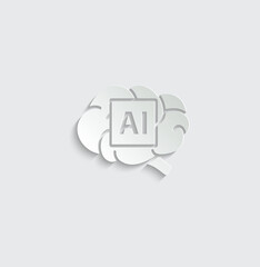 Fototapete - ai bain icon vector Artificial intelligence icon logo