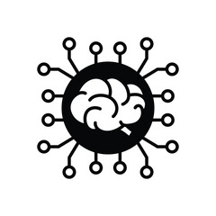 Fototapete - ai bain icon vector Artificial intelligence icon logo