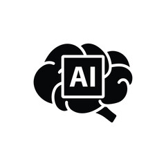 Fototapete - ai bain icon vector Artificial intelligence icon logo