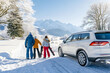© ribalka yuli - Family winter road trip to snowy mountains