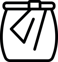 Poster - Simple and elegant line art icon representing a closed jar with a cloth tied on top, perfect for projects related to homemade products and food preservation