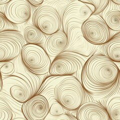 Poster - A seamless pattern featuring intricate spirals and curves in a soothing color palette, perfect for textiles or wallpaper designs