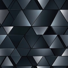 Leinwandbilder - A reflective metallic pattern of interconnected triangular shapes in a futuristic design with a sleek aesthetic