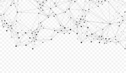 Leinwandbilder - Digital network connect data lines and dots technology background template. Plexus effect. Polygonal concept connection background for your presentation