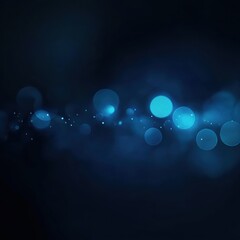 Poster - Soft, blurred blue light bokeh effect on a dark background creates a calming atmosphere and enhances visual depth
