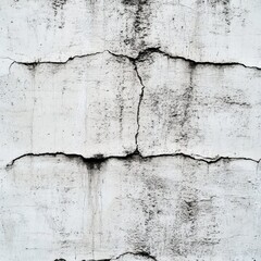 Poster - Close-up of a textured rough concrete wall showing cracks and weathering over time in an urban environment