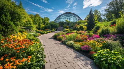 Aufkleber - Explore the vibrant gardens and historic architecture of Missouri under a clear blue sky
