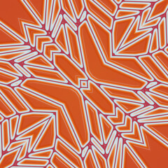 Aufkleber - Digital representation of an orange symmetrical organic structure. 3d render illustration