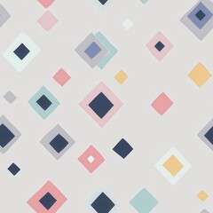 Fototapete - Colorful squares create a playful pattern on a light background, perfect for modern decor ideas and artistic inspiration