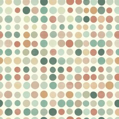 Poster - Vintage-style polka dots in muted colors create a charming pattern on a light background, perfect for retro-themed designs and decor