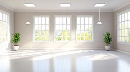 Poster - Minimalistic photography studio featuring a plain white backdrop, ideal for clean, high-contrast portraits.