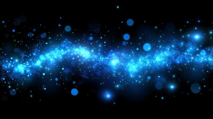 Poster - A long blue line of stars with a blue background