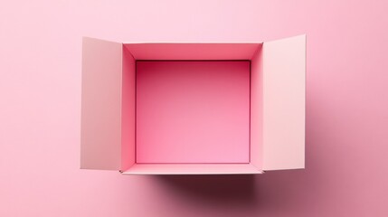 Aufkleber - Empty pink box on a pastel background, showcasing a minimalist design, perfect for gift packaging, branding, or creative projects requiring vibrant colors and clean lines.