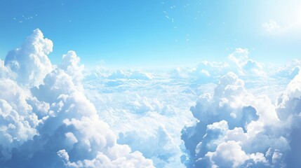 Aufkleber - The sky is blue with a few clouds scattered throughout