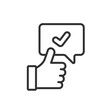 © Bezvershenko - Good feedback, icon in line design. Good, feedback, positive, review, rating, satisfaction, approval on white background vector. Good feedback editable stroke icon