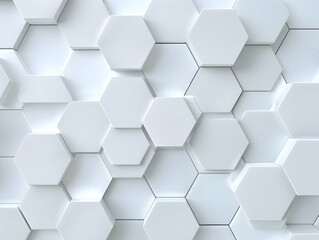 Poster - Abstract white background with a hexagonal pattern for a technology 