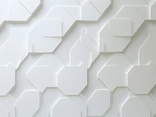 Poster - Abstract white background with a hexagonal pattern for a technology 