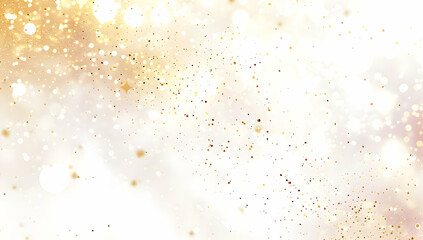 Poster - A simple white background with golden glitter stars and sparkles
