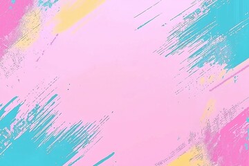Fototapete - Colorful abstract background with pastel pink, blue, and yellow brush strokes