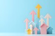 © Kenn W. - A 3D illustration of rising arrows representing increasing interest rates and debt, showcasing financial growth and economic trends in a colorful and modern design.