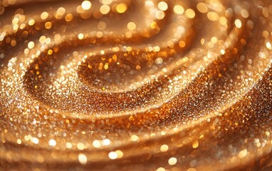 Poster - Elegant golden glitter swirls create a mesmerizing effect, perfect for luxury design, celebrations, and festive decorations.