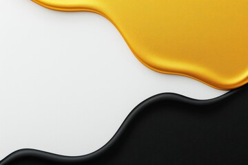 Poster - abstract waves of gold, black, and white combine to create a striking visual effect, perfect for mod
