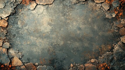Poster - A textured background of cracked and weathered stone, showcasing a dramatic contrast of earthy tones and intricate patterns.
