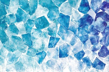 Poster - A vibrant abstract texture featuring a mosaic of blue ice cubes, evoking a sense of coolness and tranquility in a captivating design.