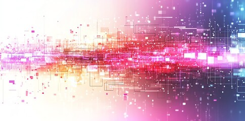Aufkleber - Abstract background with colorful glowing lights and lines, perfect for tech, data, or digital design.