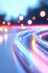 Poster - Abstract light trails create a vibrant, dynamic effect, showcasing colorful patterns and illuminations that evoke movement and energy.