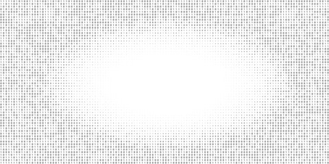 Poster - binary code halftone gradient. ones and zeros in oval gradation black and white bg. digital system l