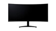© moly - Curved monitor with black screen on a black background.