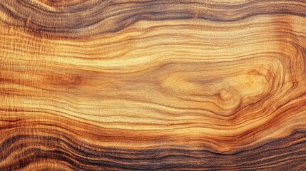 Poster - A beautiful close-up of smooth polished wood highlighting natural grain patterns and warm tones in daylight