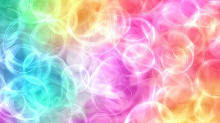 Aufkleber - A soft pastel arrangement of circles and squares, merging together to create a gentle abstract pattern that evokes serenity and calmness
