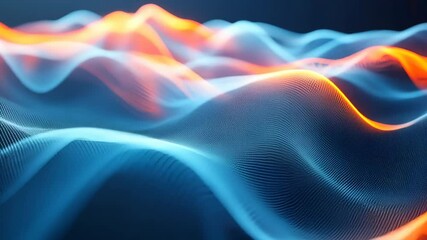 Aufkleber - dynamic abstract waves of blue and orange light flowing pattern of energy and movement