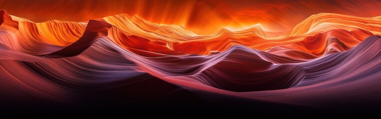 Poster - Stunning sunset lighting illuminates the waves of color within Antelope Canyon’s intriguing rock formations