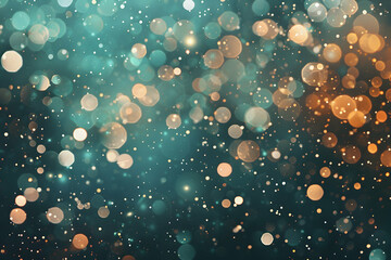 Poster - Glittery bokeh background, teal and light blue, sparkles, sparkling lights, bright, sparkly, shiny